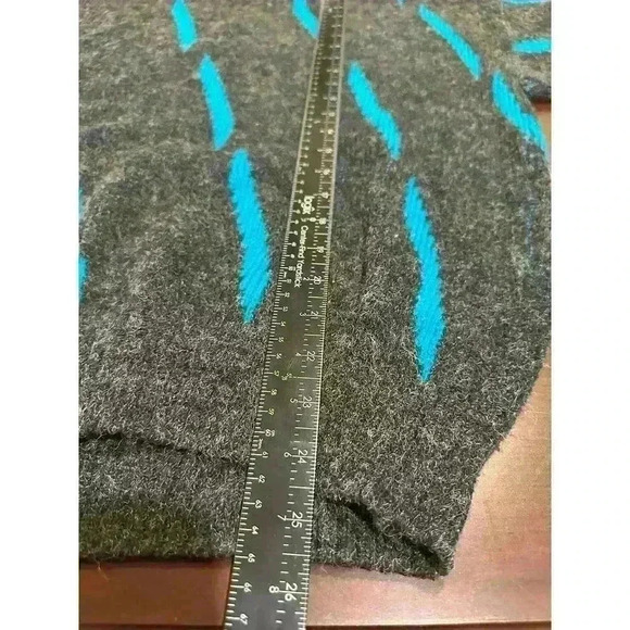 VTG Nicolas Allen Womens Size M Pattern Knit Pullover Sweater Gray Blue Crewneck - Picture 9 of 10